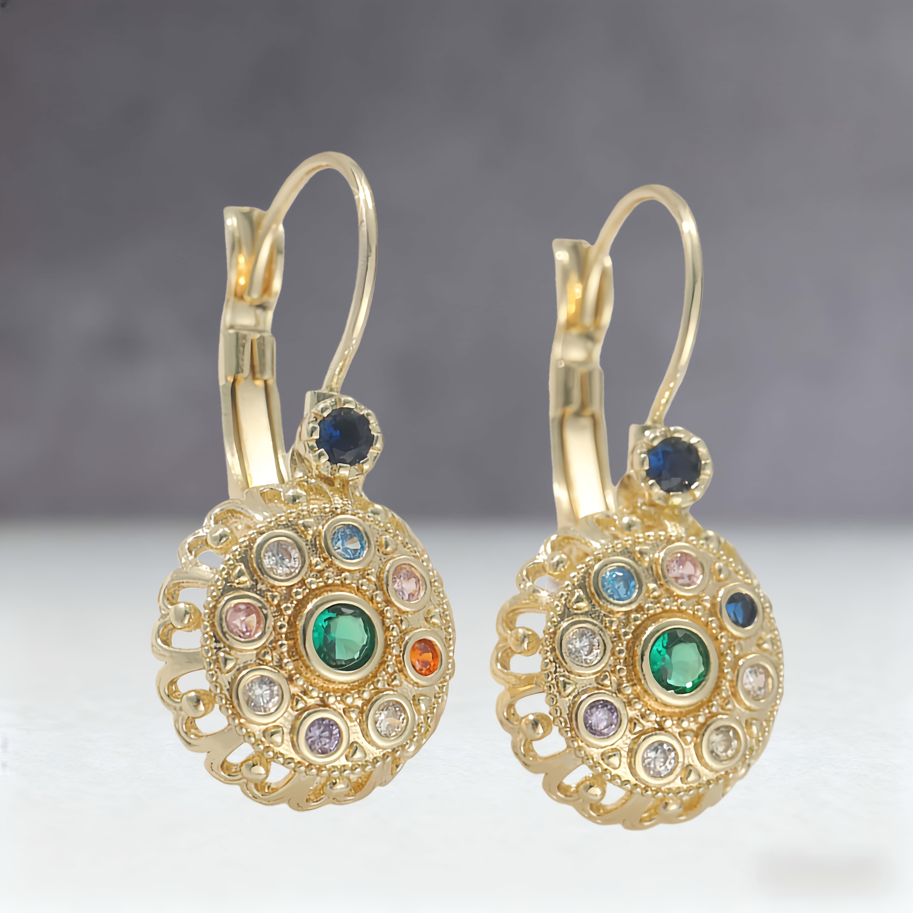 Women's Luxurious Bohemian Floral Design Multi-Colored Earrings